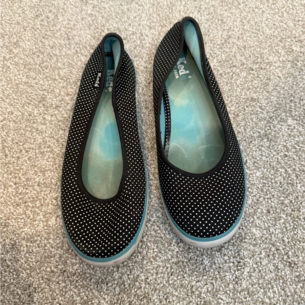 Keds Black and White Polka Dot Flats